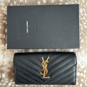 AUTHENTIC YSL Monogram Large Quilted Wallet